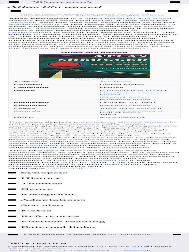 Atlas Shrugged - Wikipedia | PDF | Ayn Rand