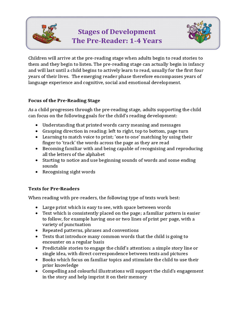 Stages of Reading Development Overview | PDF | Reading Comprehension ...