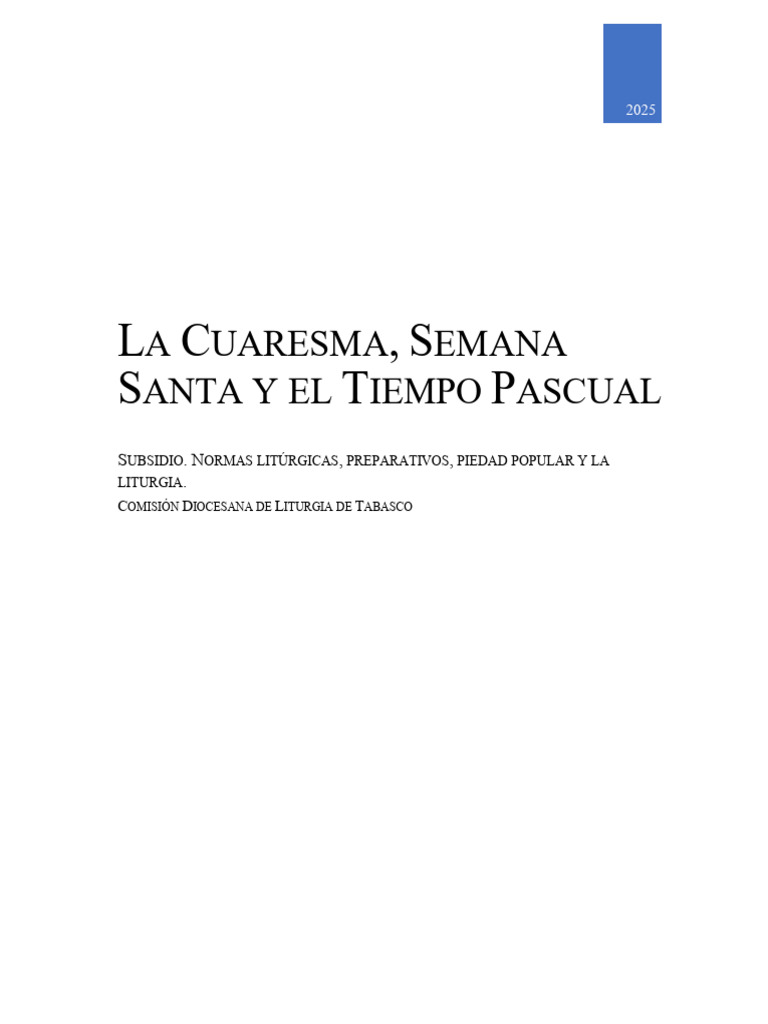 Cuaresma y Semana Santa 2025 | PDF | eucaristía | Pascua de Resurrección