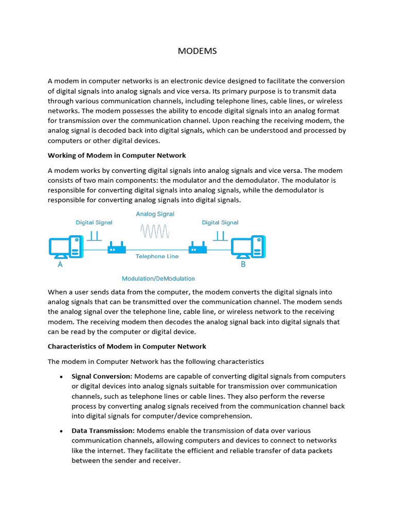 Understanding Modems in Networking | PDF | Modem | Computer Network