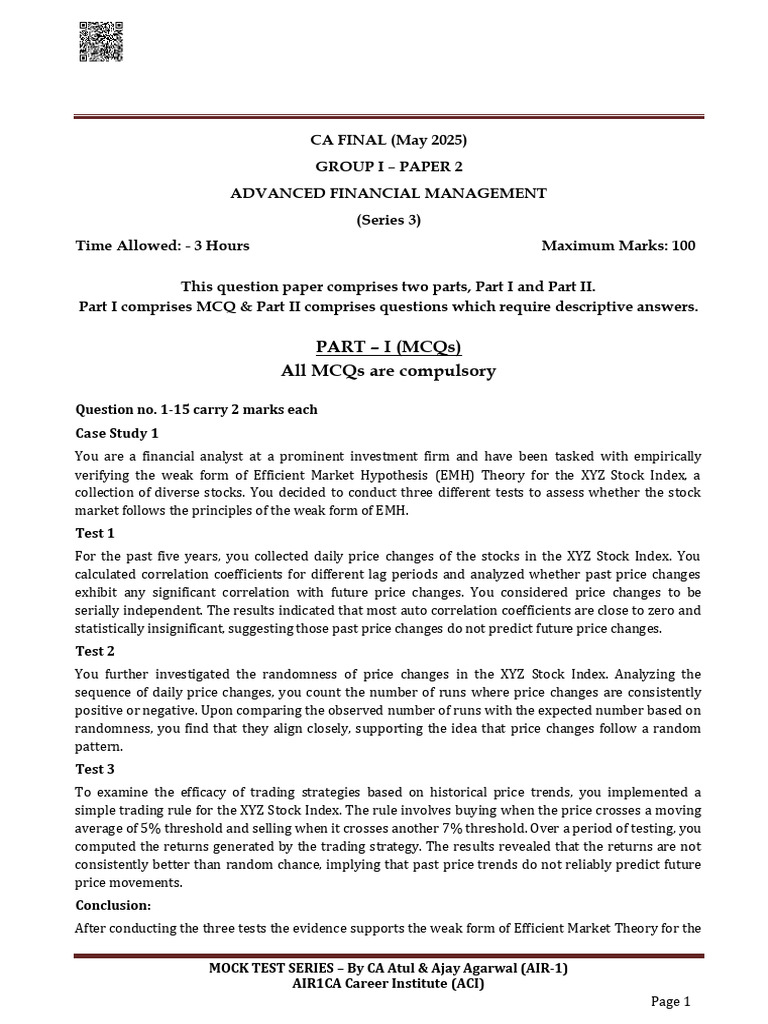AFM 3 Question Paper | PDF | Futures Contract | Bonds (Finance)