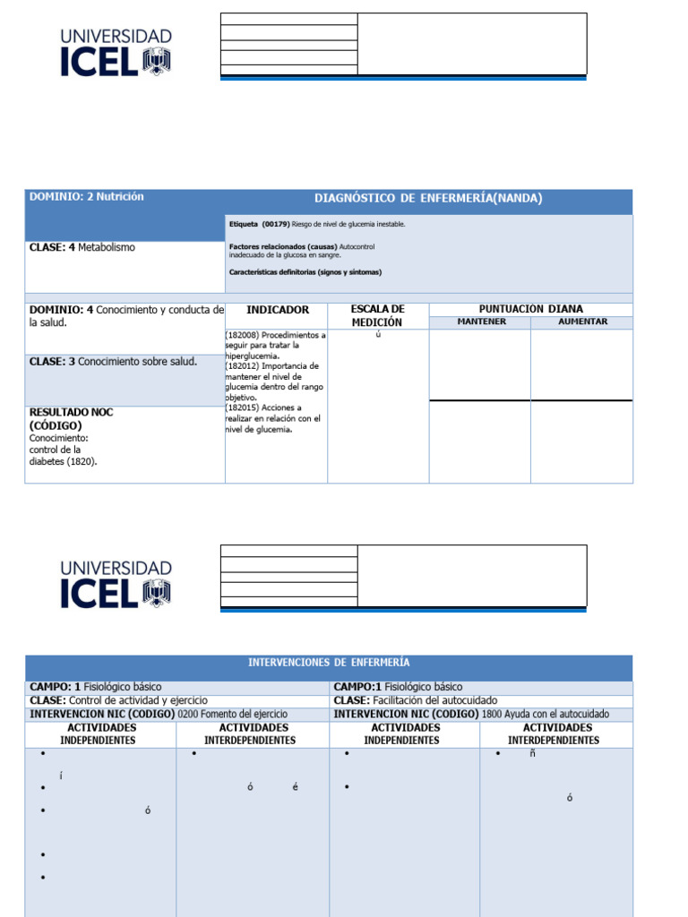 Plan de Cuidado para Hiperglucemia | PDF | Diabetes | Cuidado de la salud