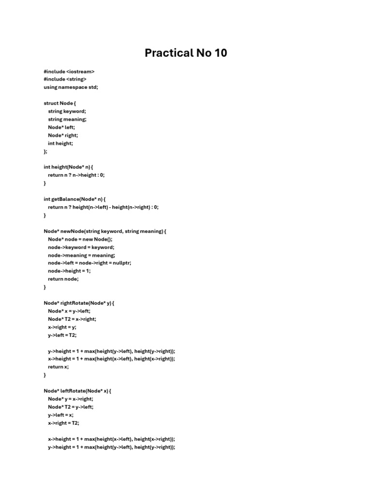 AVL Tree Dictionary Operations | PDF | Computer Programming | Software ...