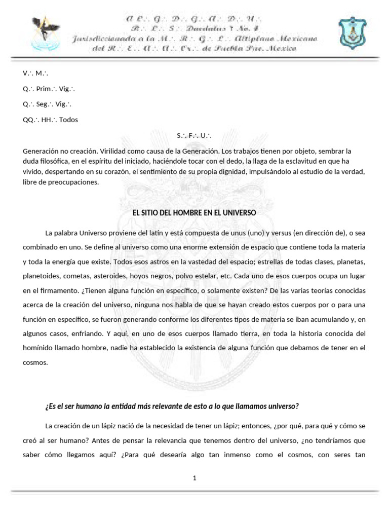 El Hombre y su Lugar en el Universo | PDF | Universo | Humano