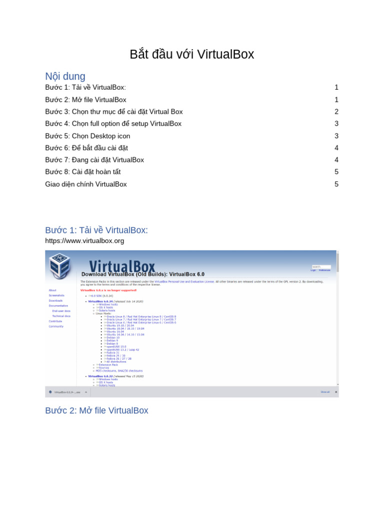 1.1.0 - Bắt đầu với VirtualBox | PDF