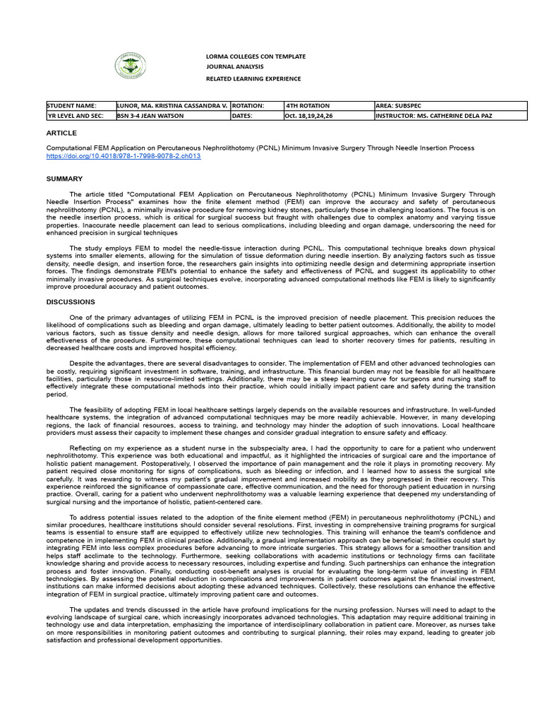 (Subspec) Journal-Analysis | PDF | Finite Element Method | Health Care