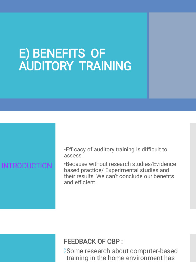 Benefits of Auditory Training & Effects of Speech Communication | PDF ...
