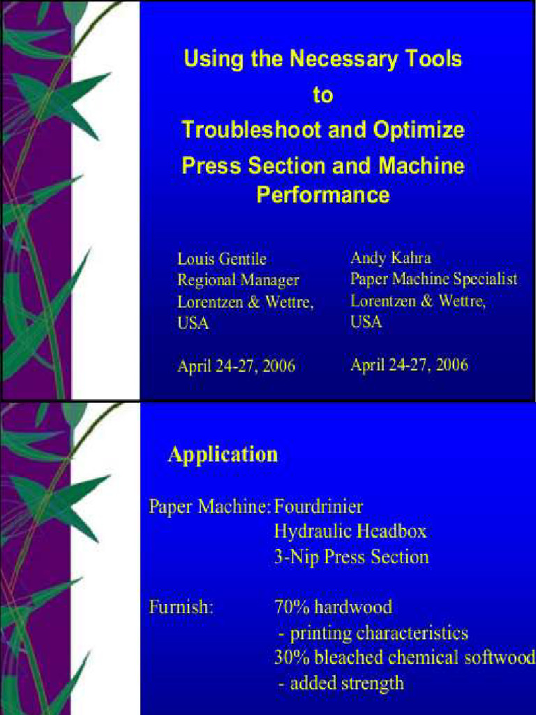 K 10 - Trouble Shoot Press Part Dan Peningkatan Kinerja Mesin Kertas | PDF