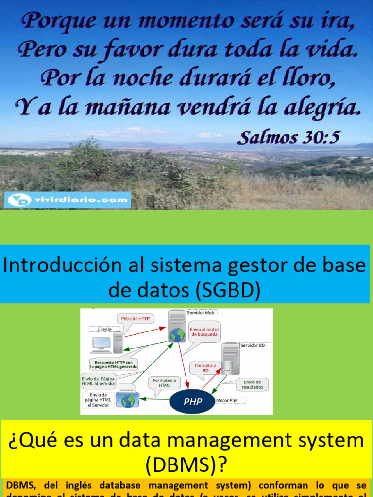 Introducción Al Sistema Gestor de Base de Datos | PDF | Bases de datos ...