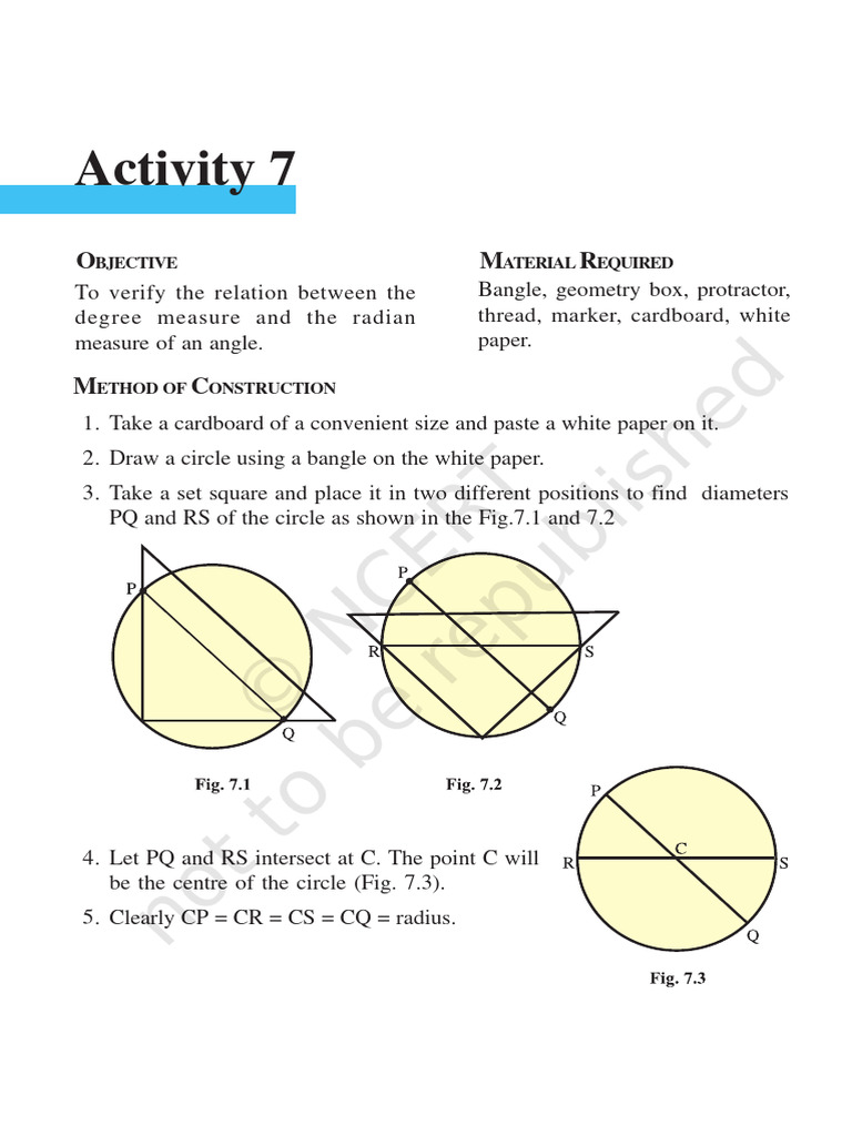 Verify Degree and Radian Measures | PDF | Angle | Circle