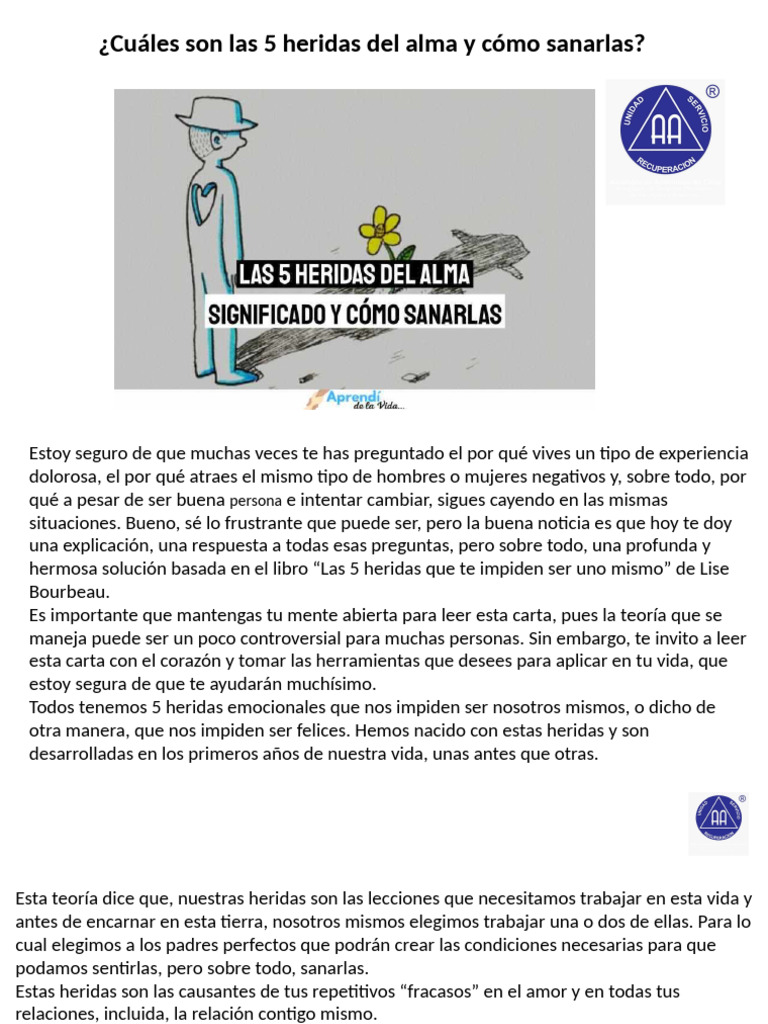 Sanando las 5 heridas del alma | PDF | Amor | Las emociones