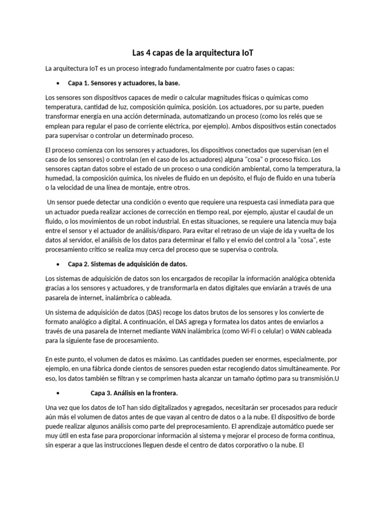 Capas de la Arquitectura IoT | PDF | Internet de las Cosas | Contraseña
