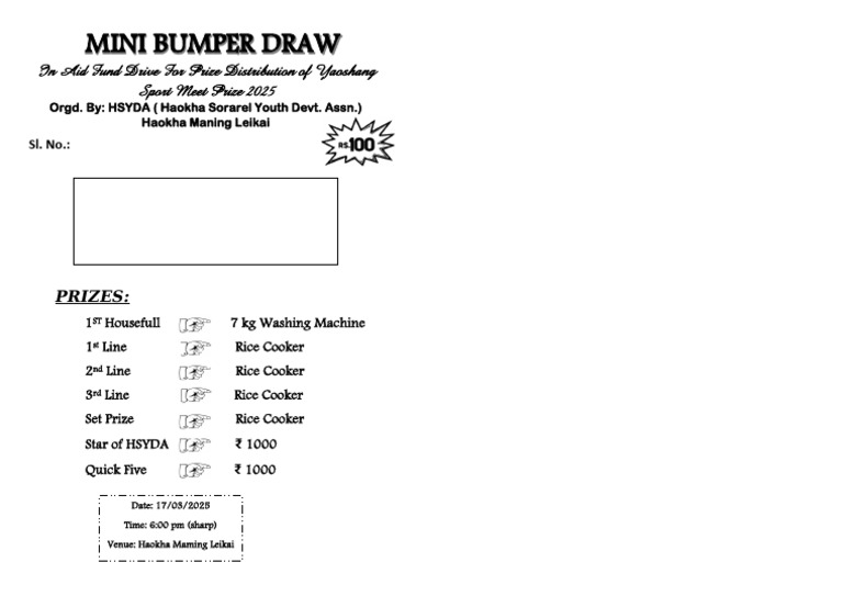 Mini Bumper Draw | PDF