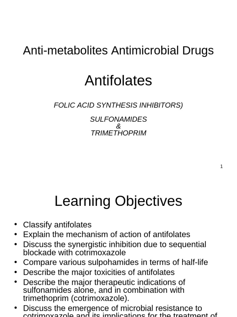 Antifolates: Mechanisms and Uses in Antimicrobials | PDF | Drugs ...