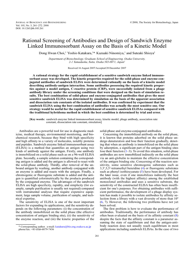 Optimizing Sandwich ELISA Sensitivity | PDF | Elisa | Biochemistry
