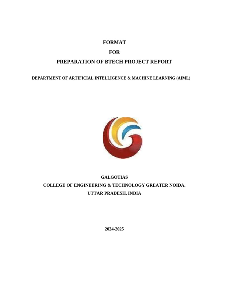 BTech Project Report Preparation Guide | PDF | Typography | Text