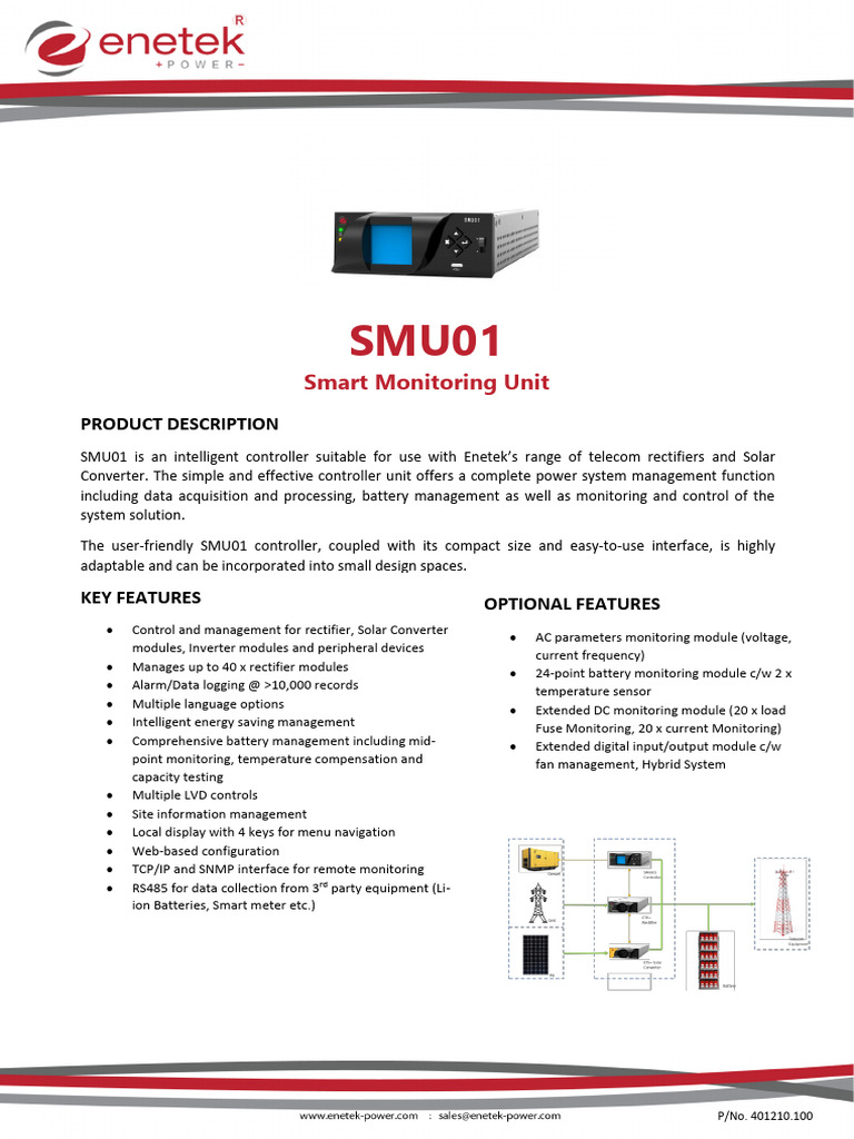 Smart Monitoring Unit SMU01 Overview | PDF | Power Inverter | Rectifier