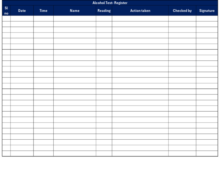 Alcohol Tester Register | PDF