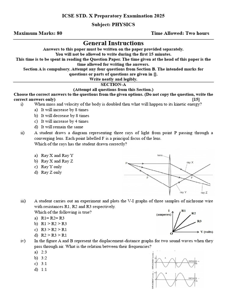 Practice Paper - 4 - 250312 - 164843 | PDF | Force | Resistor