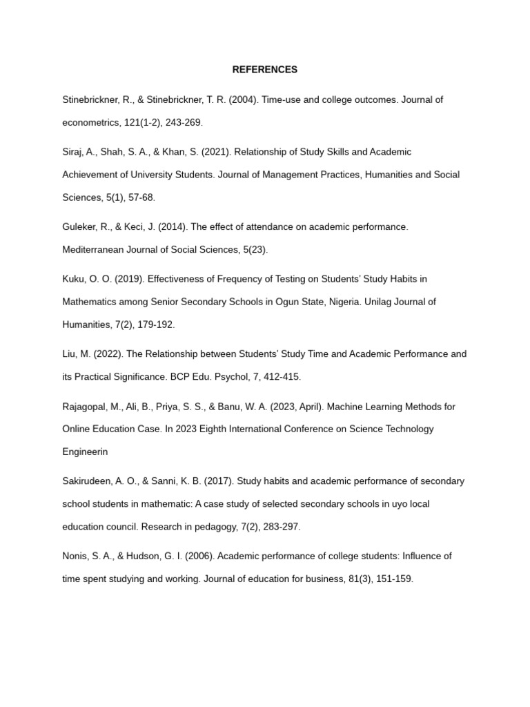 Study Habits and Academic Performance | PDF | Intelligence | Learning
