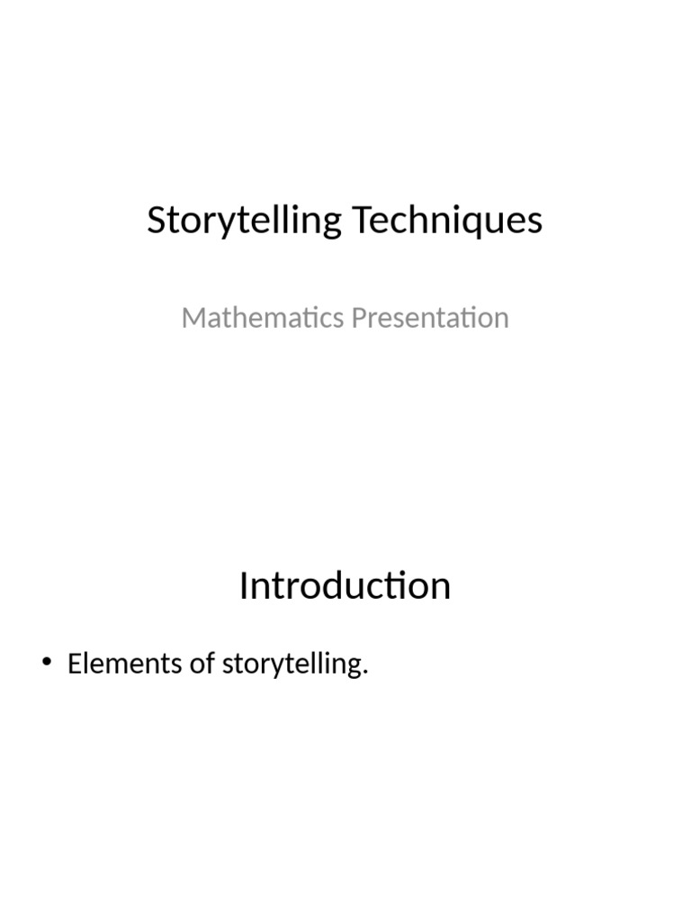 Effective Storytelling Techniques | PDF