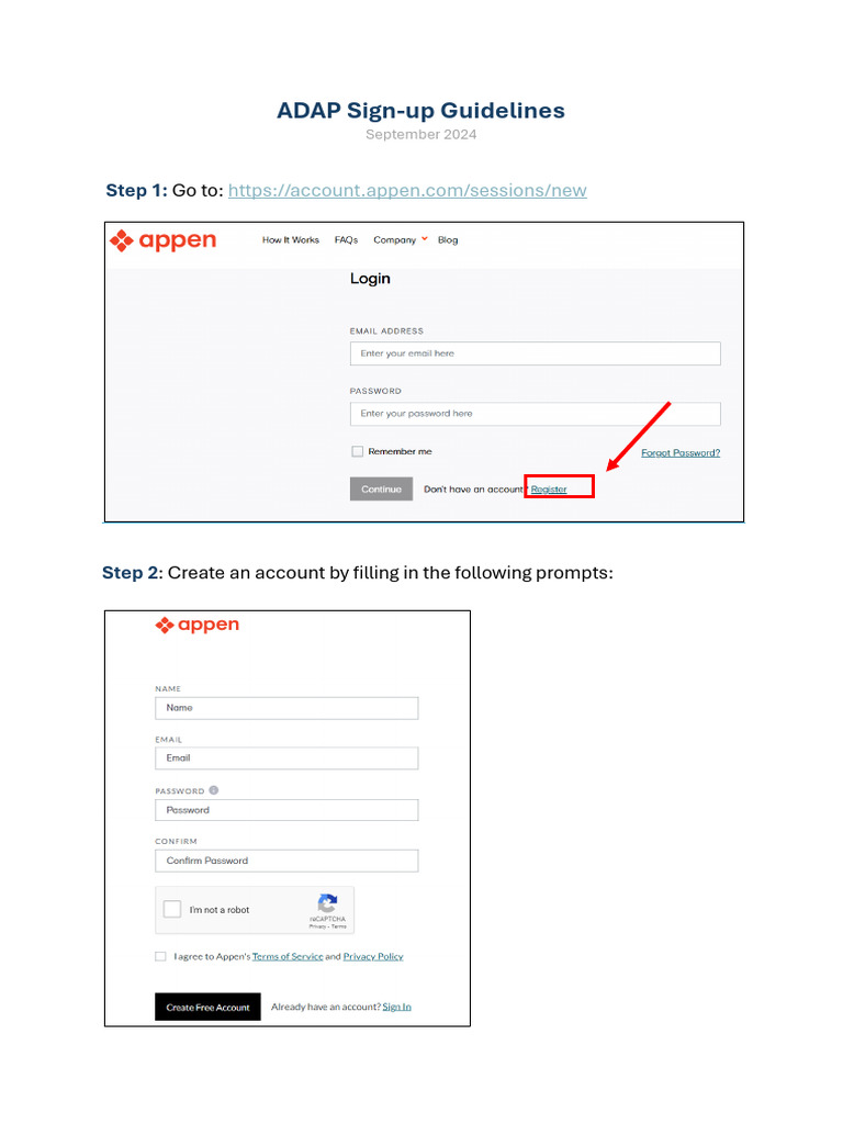ADAP Registration Instructions | PDF