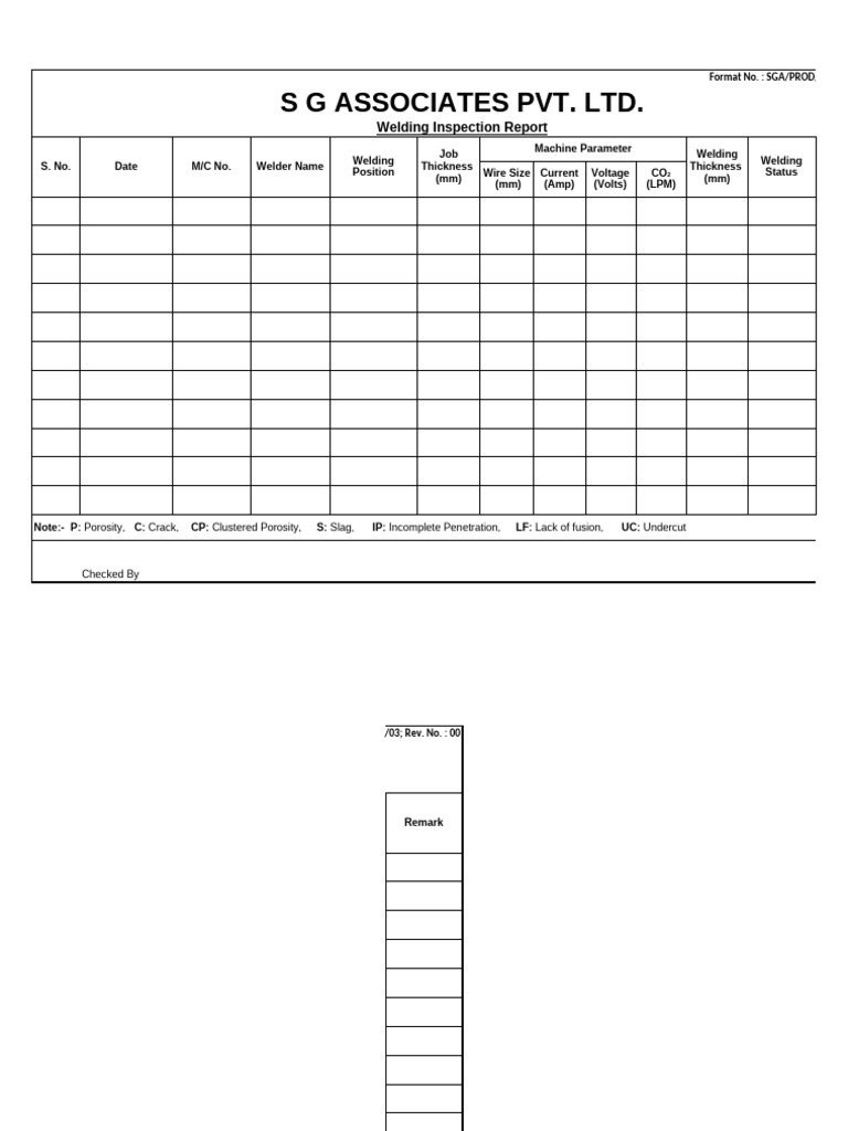 Welding Inspection Report Template | PDF