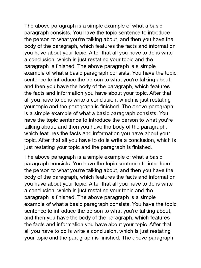 Structure of a Basic Paragraph | PDF