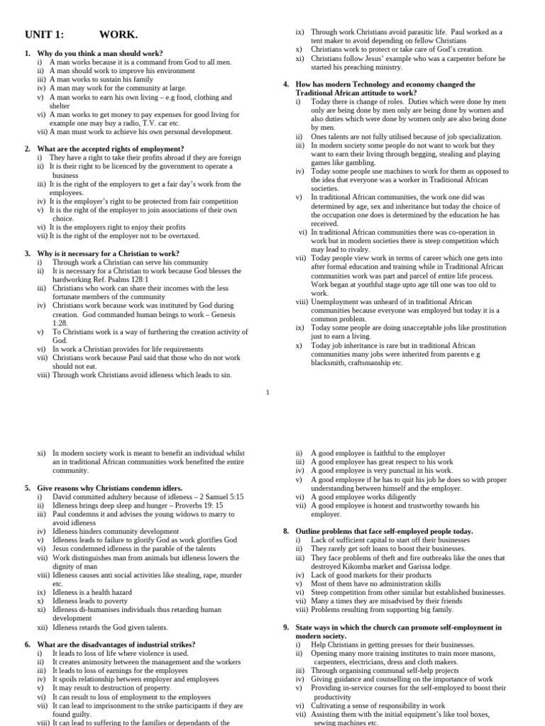 4. C. R. E COURSE FORM 4 | PDF | Employment | Poverty