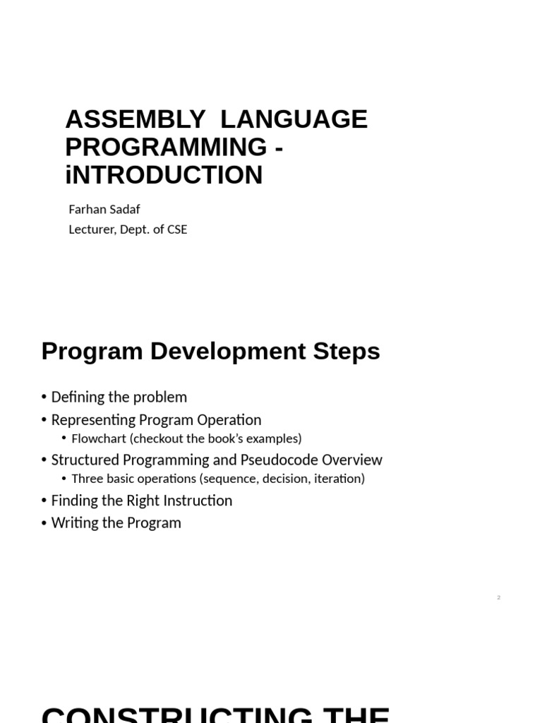 3. Assembly Language Programming - Introduction | PDF