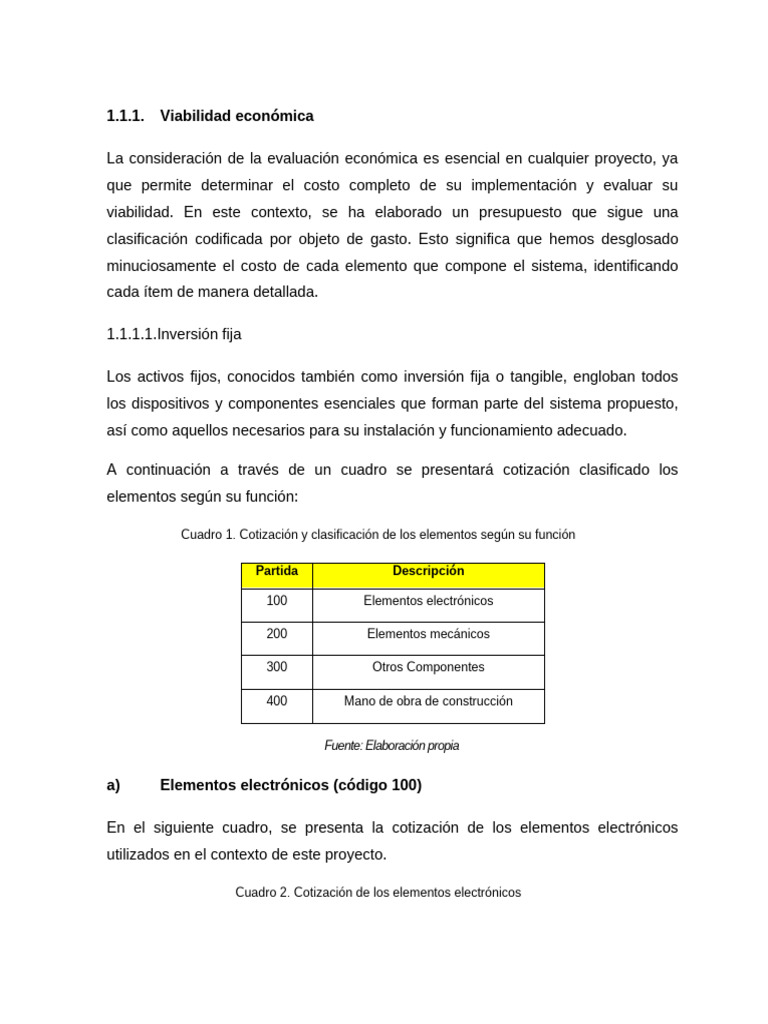 Viabilidad Económica de Proyecto Robótico | PDF