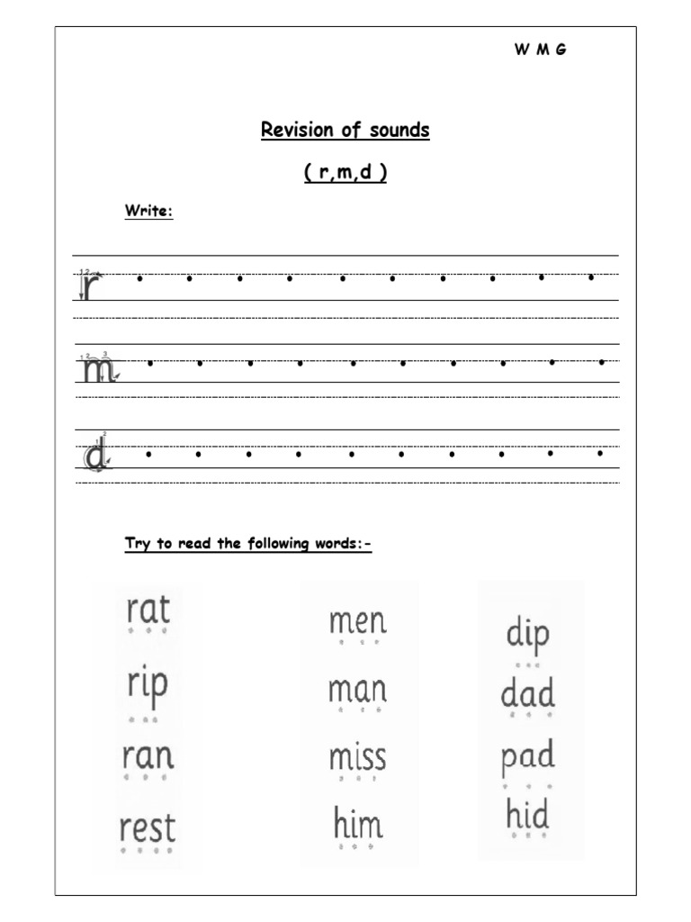 Revision of Sounds: r, m, d Activities | PDF