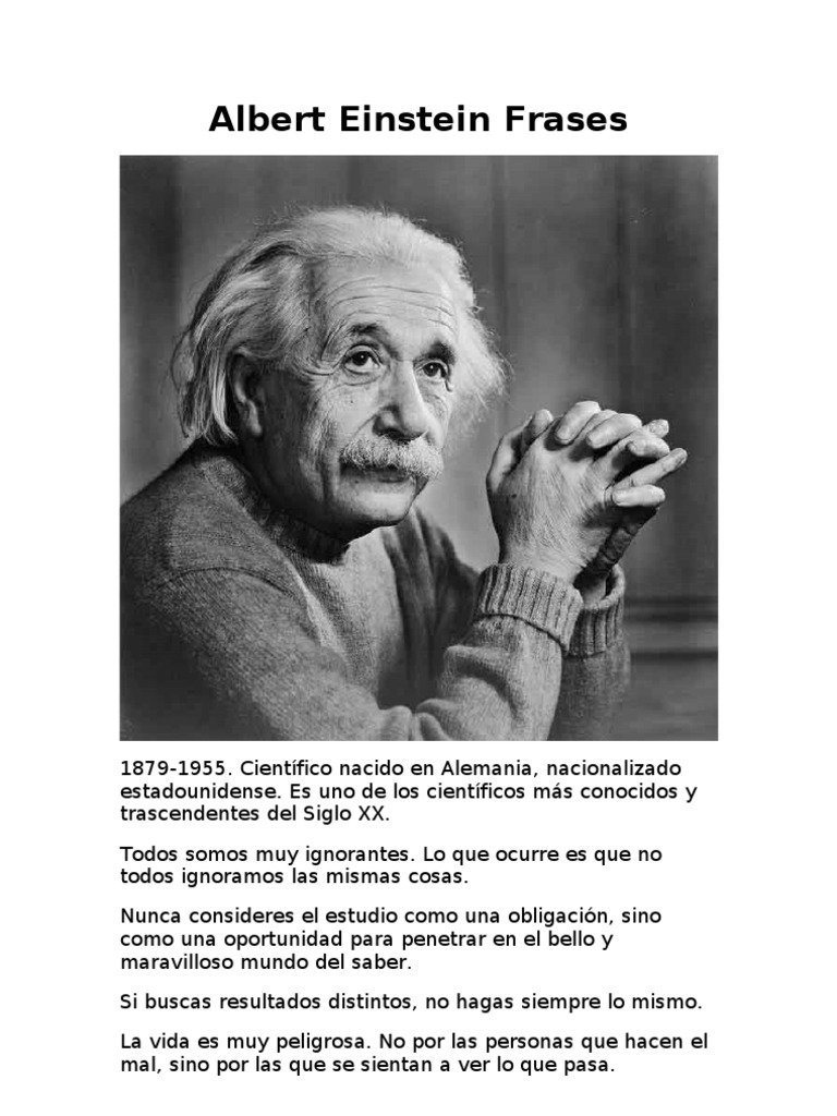 Albert Einstein Frases | PDF | Filosofía | Libros para adolescentes, image size:768x1024