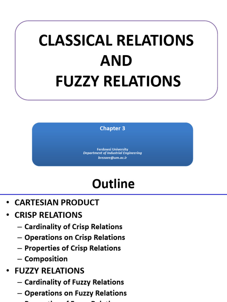 Classical and Fuzzy Relations Overview | PDF | Set (Mathematics ...
