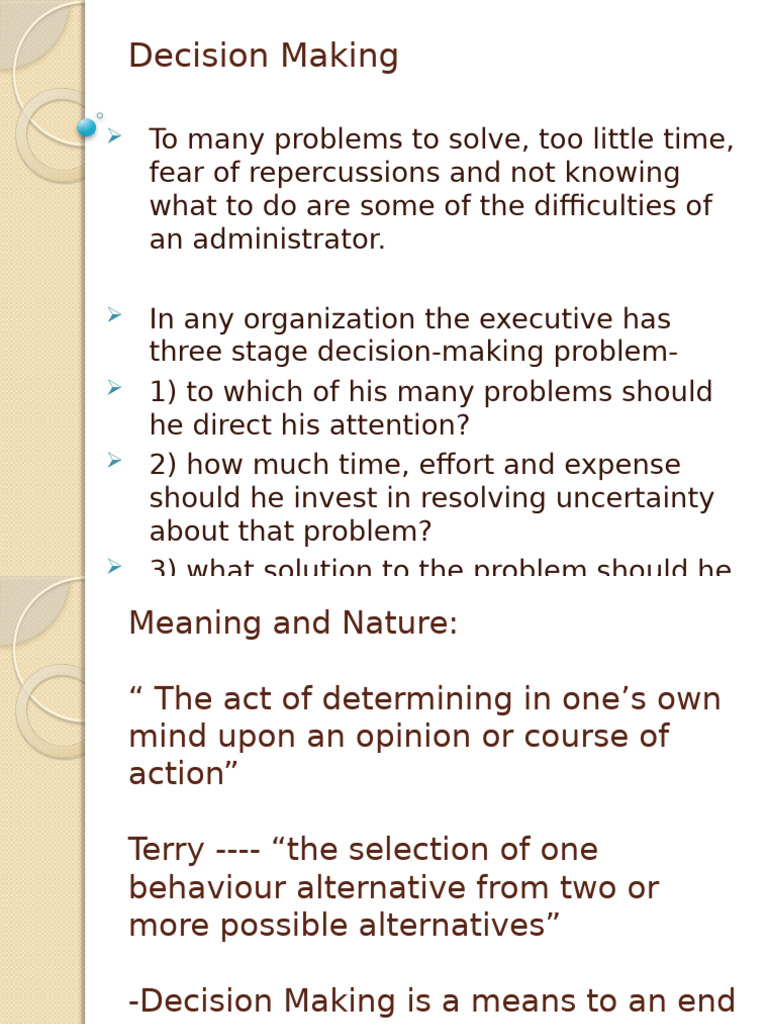 Understanding Decision Making in Organizations | PDF | Leadership ...