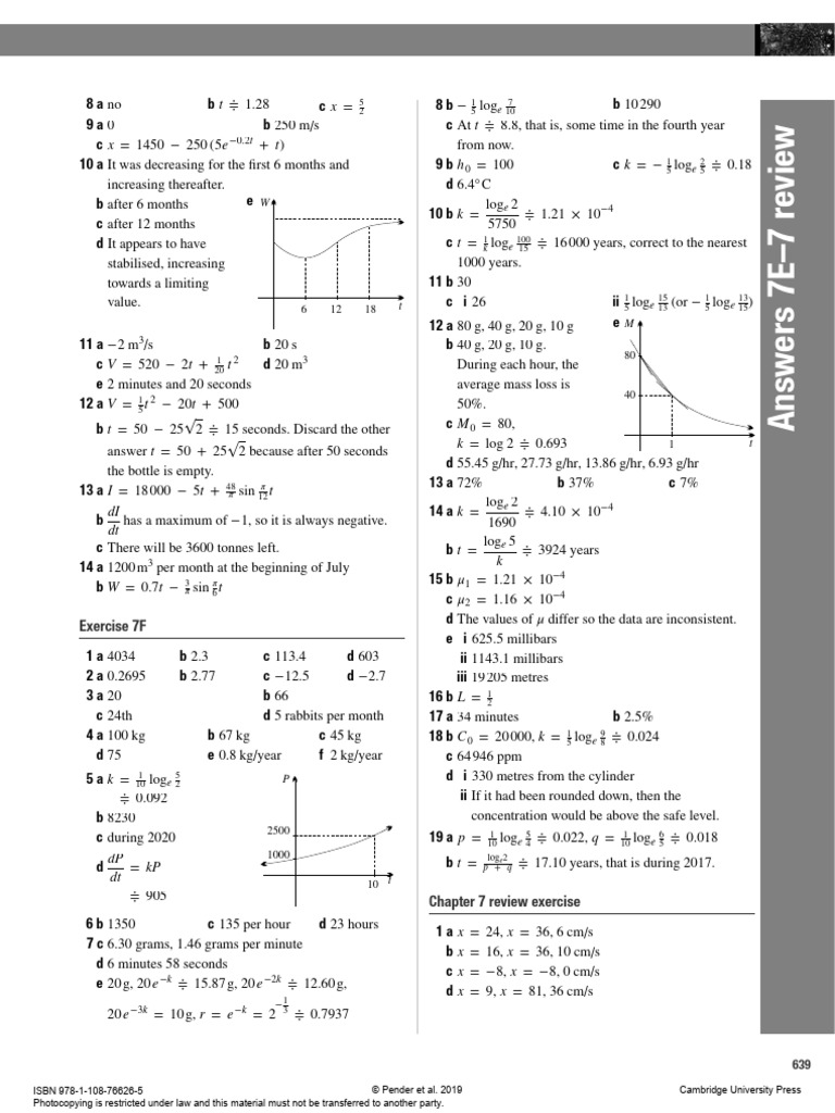 Chapter 7 Review Answers and Solutions | PDF | Units Of Measurement