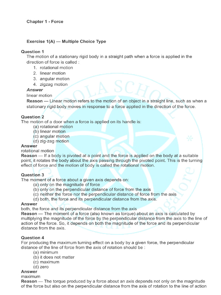 Physics 10th Standard Notes - Chapter 1 Force | PDF