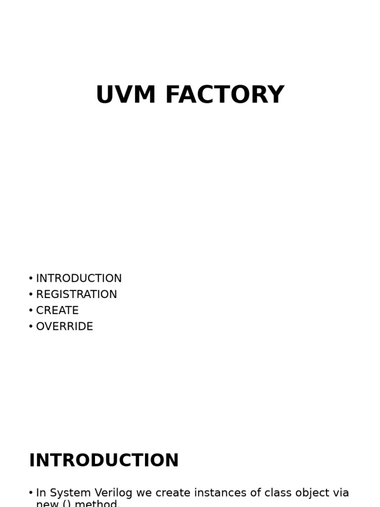 UVM Factory Registration and Overrides | PDF | Class (Computer ...