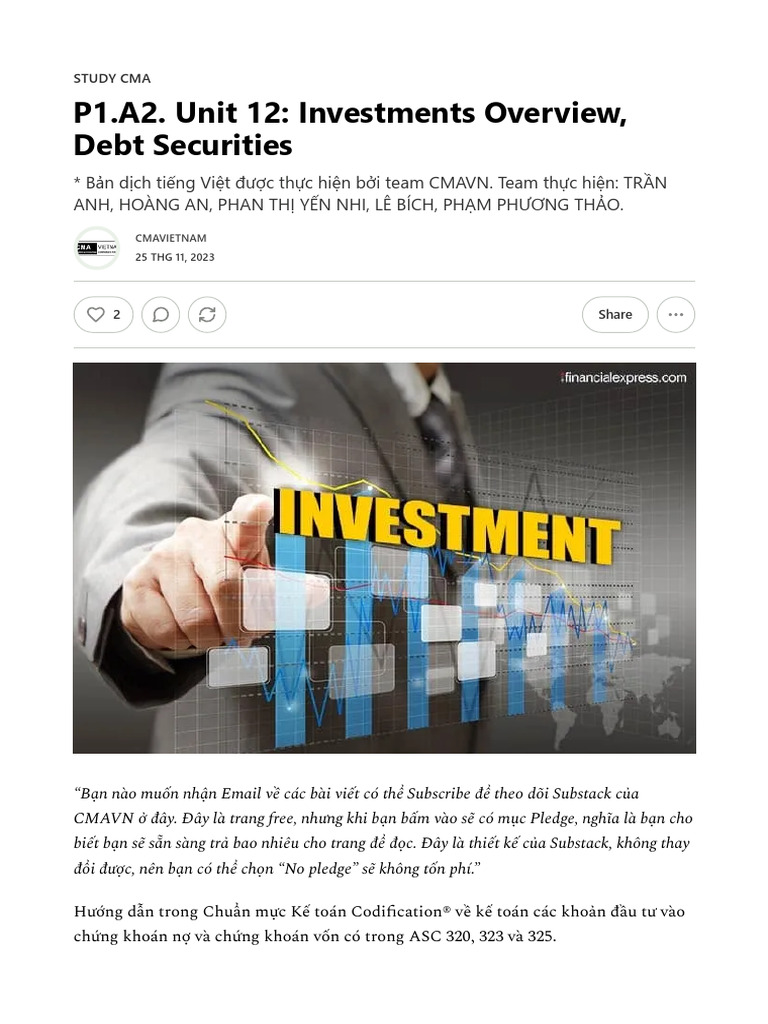 Unit 12 - Investments Overview, Debt Securities | PDF