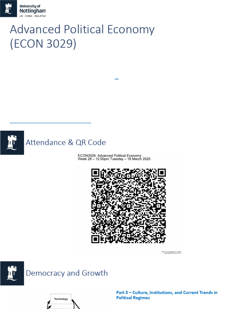 Lecture 22 - Democracy and Growth | PDF | Economic Growth | Democracy