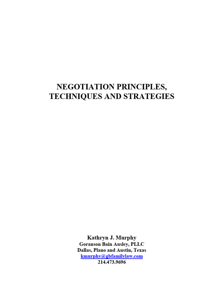 Family Law Negotiation Strategies Guide | PDF | Negotiation