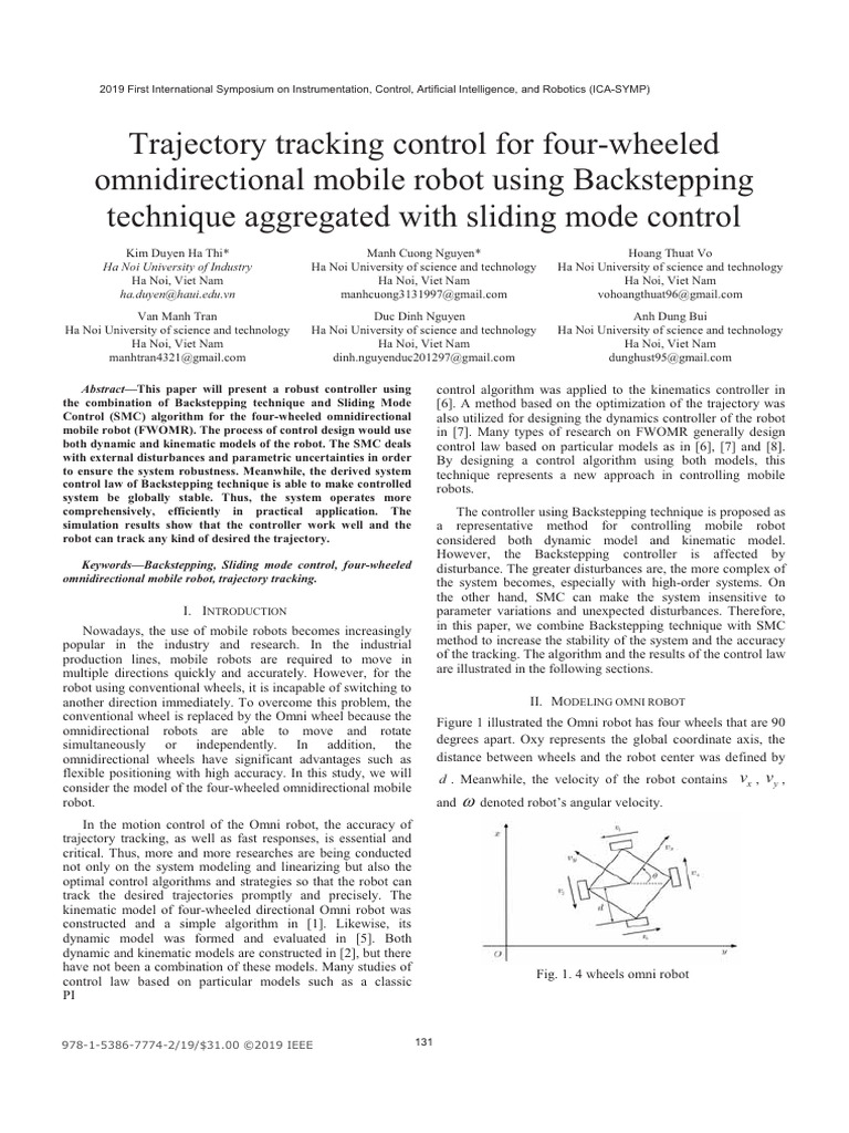 2019-Backsteping Sliding Mode Control | PDF | Kinematics | Physical ...