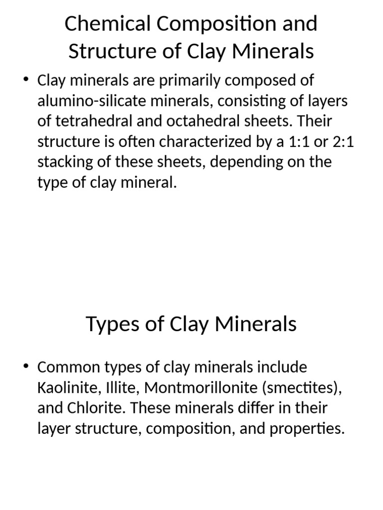 Overview of Clay Minerals and Their Uses | PDF | Clay | Minerals