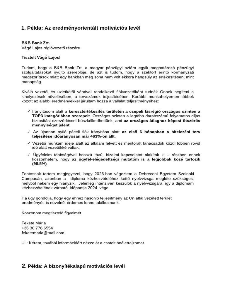 Motivation Letter Sample | PDF