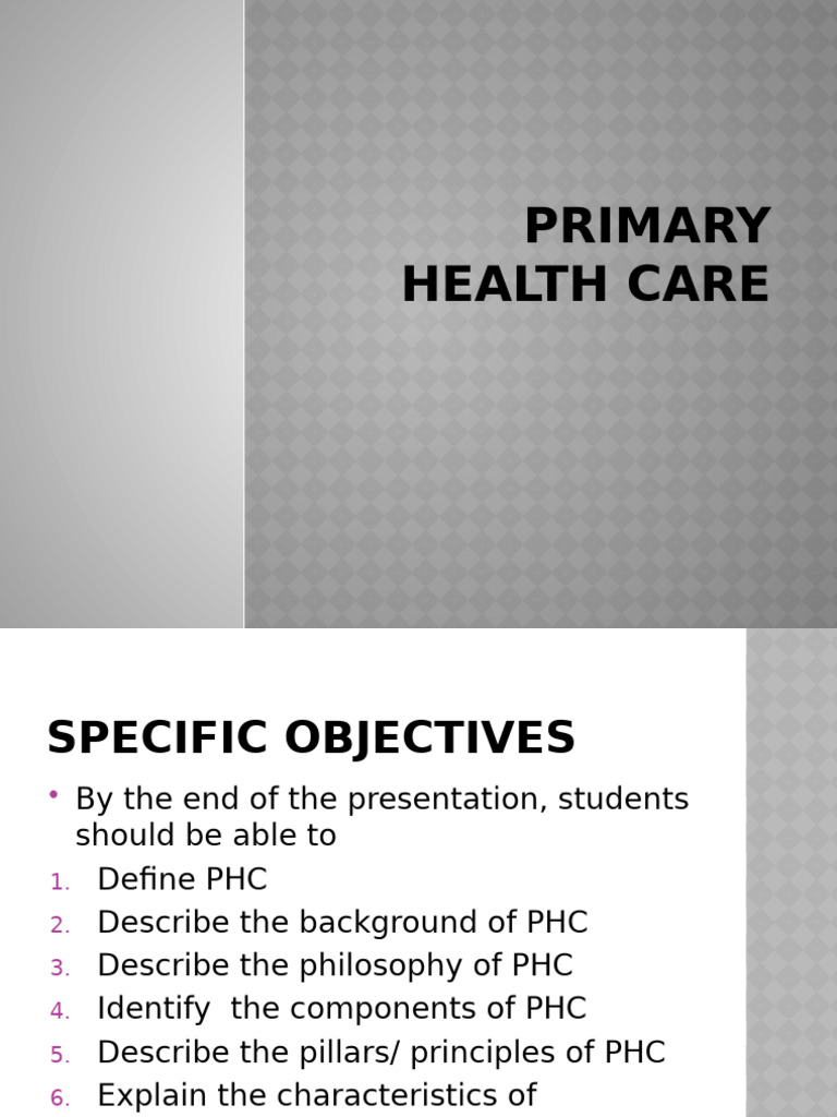 Primary Health Care Notes Revised | PDF | Health Care | Social Policy