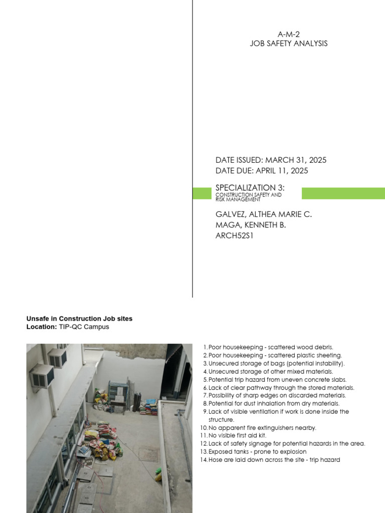 Construction Job Safety Hazards Report | PDF | Concrete | Road