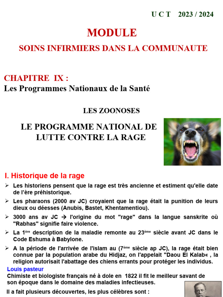 Programme National de Lutte contre la Rage | PDF | Rage (maladie ...