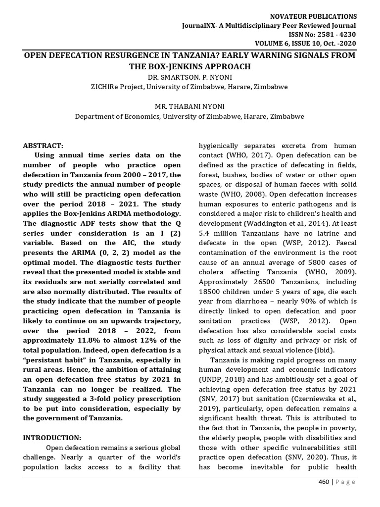 Open Defecation Resurgence in Tanzania e 40d7ab4f | PDF ...