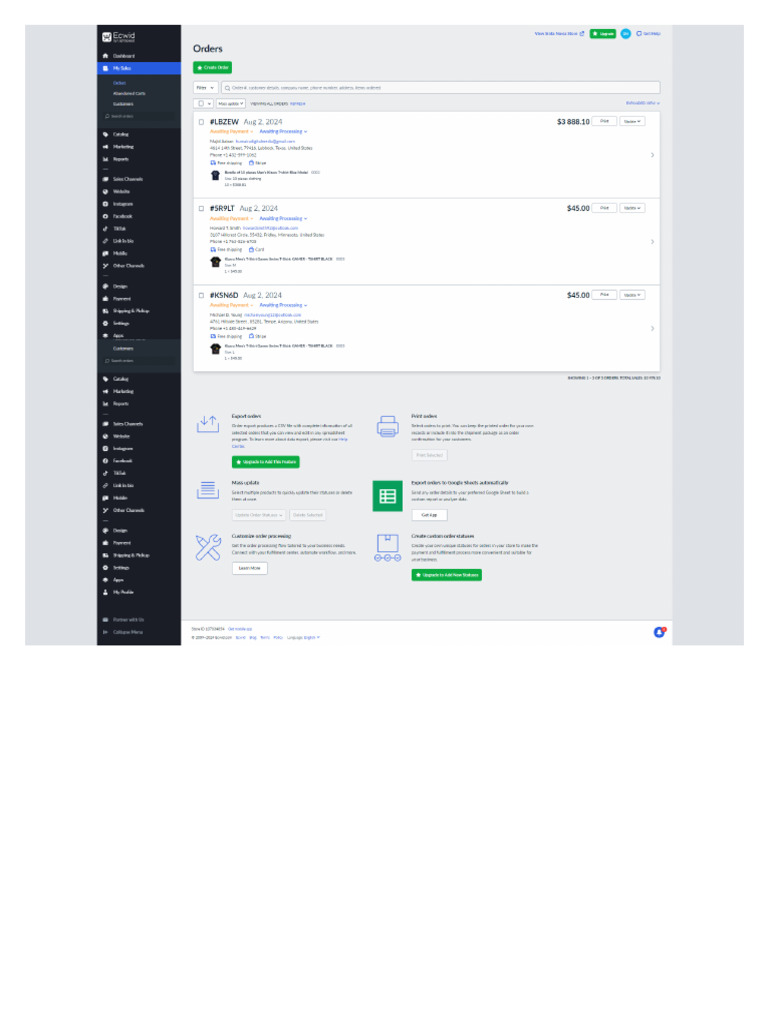Ecwid-Store - SALE HISTORY | PDF