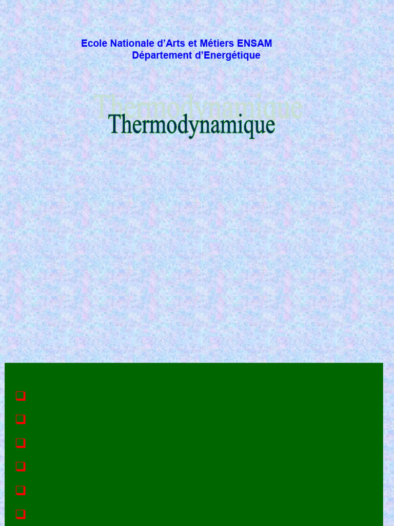 Deuxième Principe de la Thermodynamique | PDF | Entropie | Chaleur